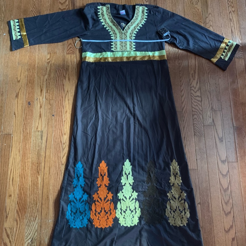 Bohemian Embroidered 💯% Egyptian Cotton Kaftan Dress. One of a kind!